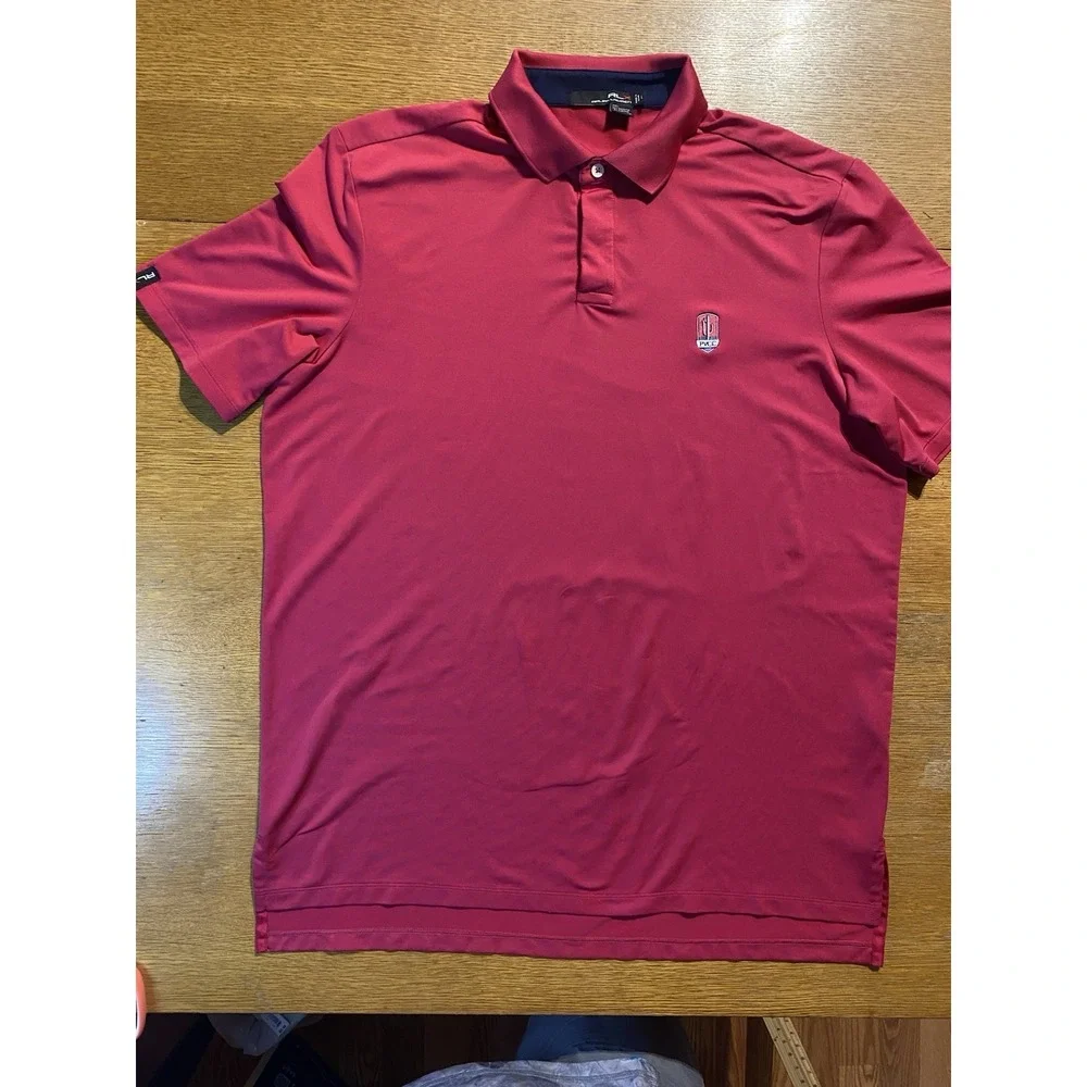 Ralph Lauren Polo Shirt Men's L‎ Pink RLX Golf Lightweight Stretch Performance